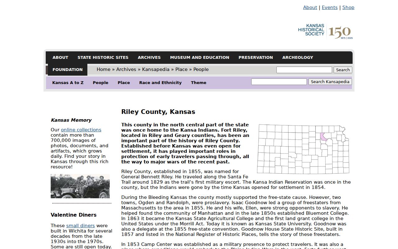 Riley County court docket courthouse and county seat history