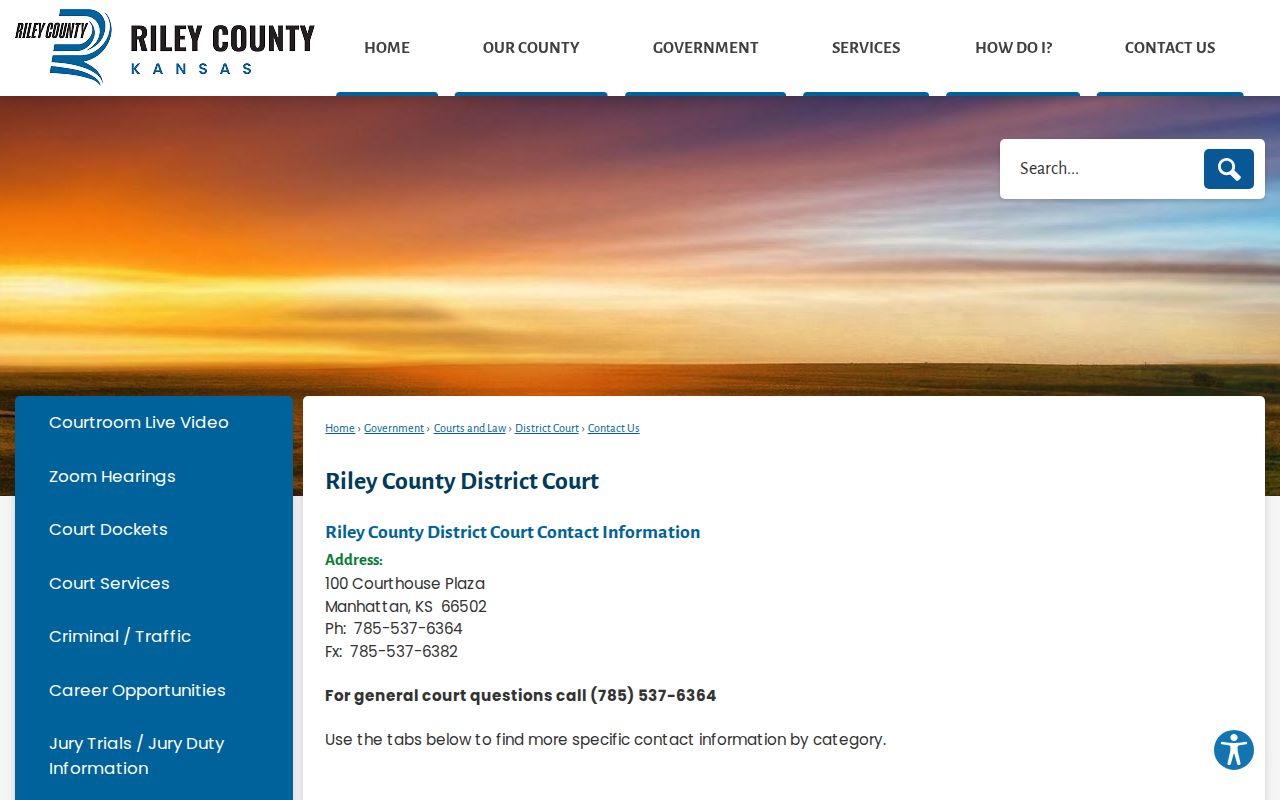 Riley County court docket clerk and courthouse contacts