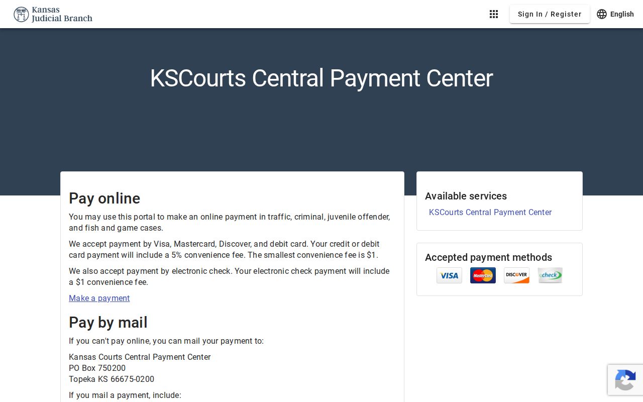 Riley County traffic court state payment methods and fees